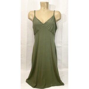 Jolie & Joy SOFT Sun Dress Plus Size 1x 32" Sleeveless A Line Green Stretchy